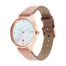Load image into Gallery viewer, Titan Pastels White Mother of Pearl Dial Analog Watch for Women with Leather strap 2670WL03
