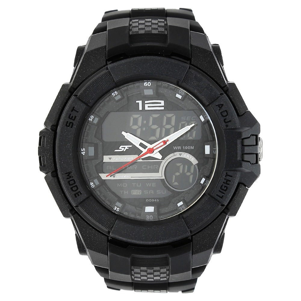 Titan Sonata Ocean Series Men's Watch with Black Plastic Strap 77027PP01