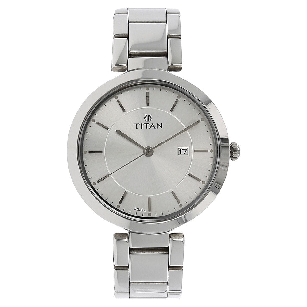 Titan Neo Workwear Women's Watch with Silver Dial & Stainless Steel Strap 2480SM07