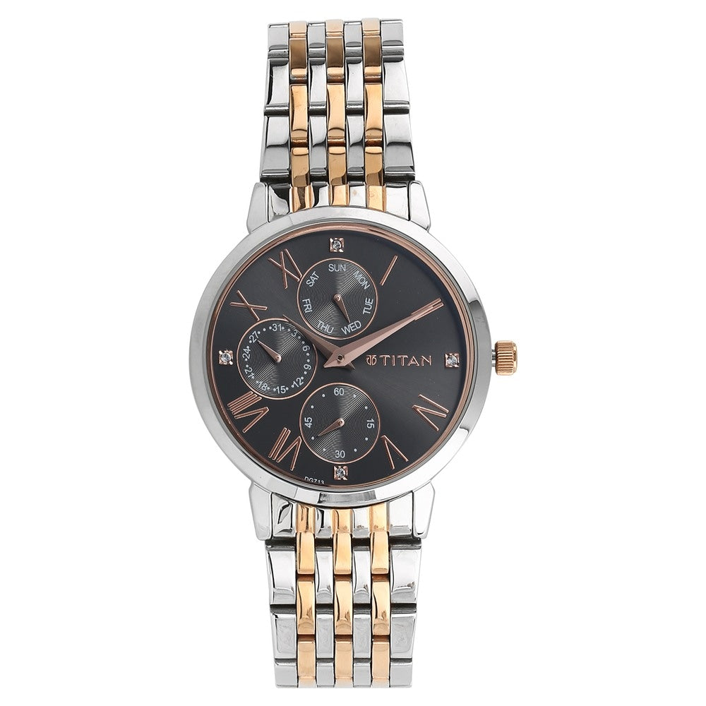 Titan Neo Workwear Women's Watch with Analog Anthracite Dial & Stainless Steel Strap 2569KM03