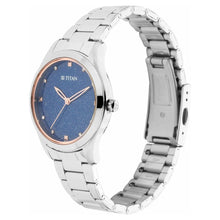 Load image into Gallery viewer, Titan Sparkle Women&#39;s Watch Blue Dial, Metal Strap 2596SM01
