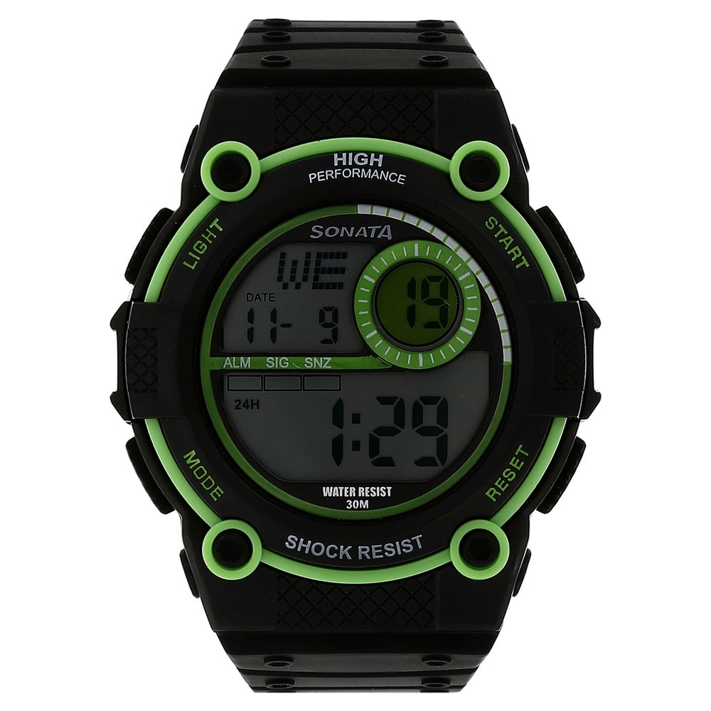 Titan Sonata Men's Watch with Grey Dial Black Plastic Strap Watch 77004PP01