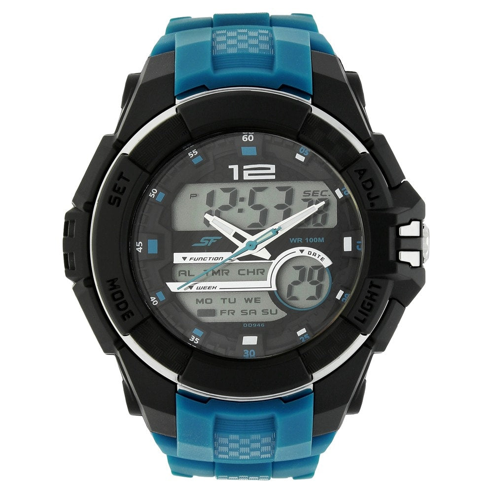 Titan Sonata Ocean Series Men's Watch with Blue Plastic Strap 77027PP02