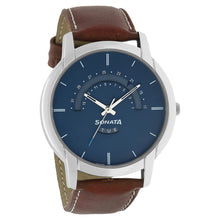 Load image into Gallery viewer, Titan Sonata Reloaded Men&#39;s Watch with Blue Dial &amp; Leather Strap 77031SL01
