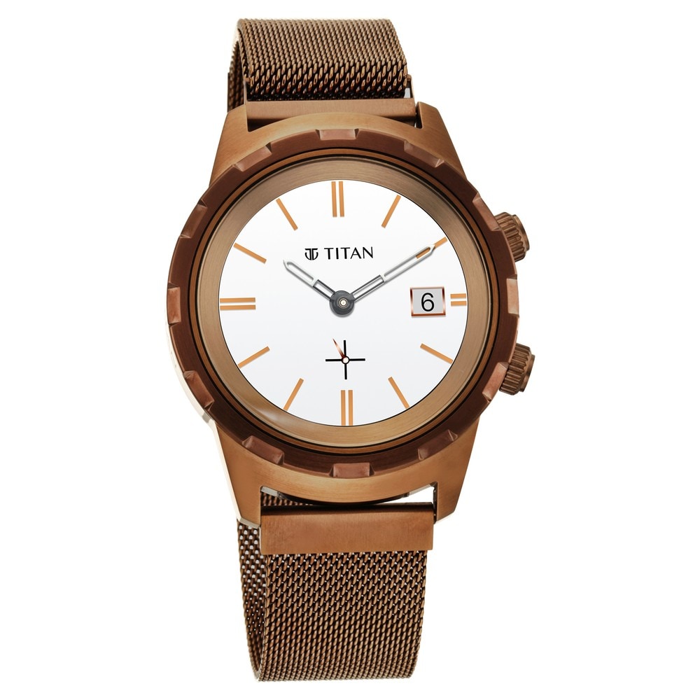 Titan Connected X - Unisex Copper Brown Hybrid Smart Watch 90116QM02
