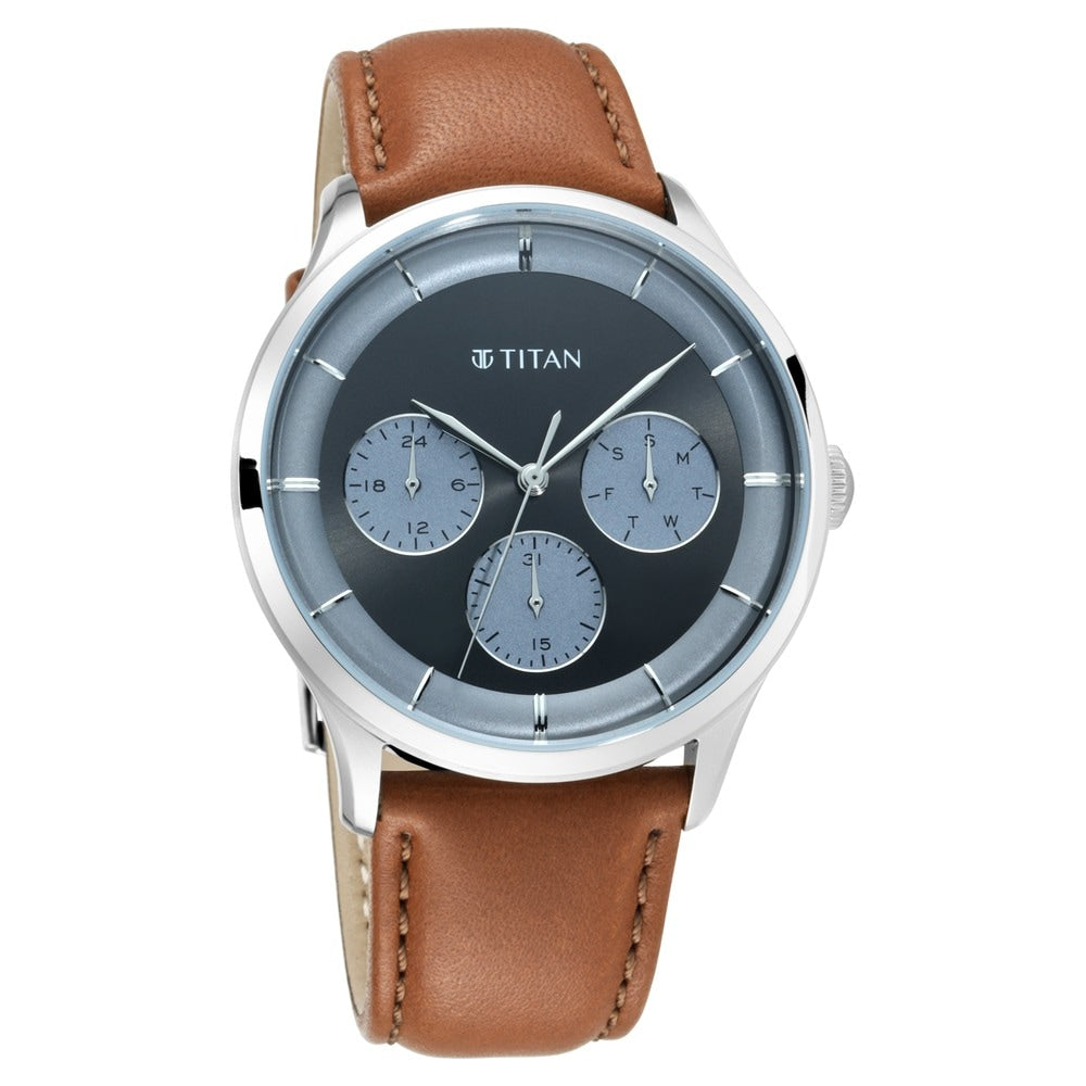 Titan Men's Watch Black Dial, Stainless Steel Case 90125SL01
