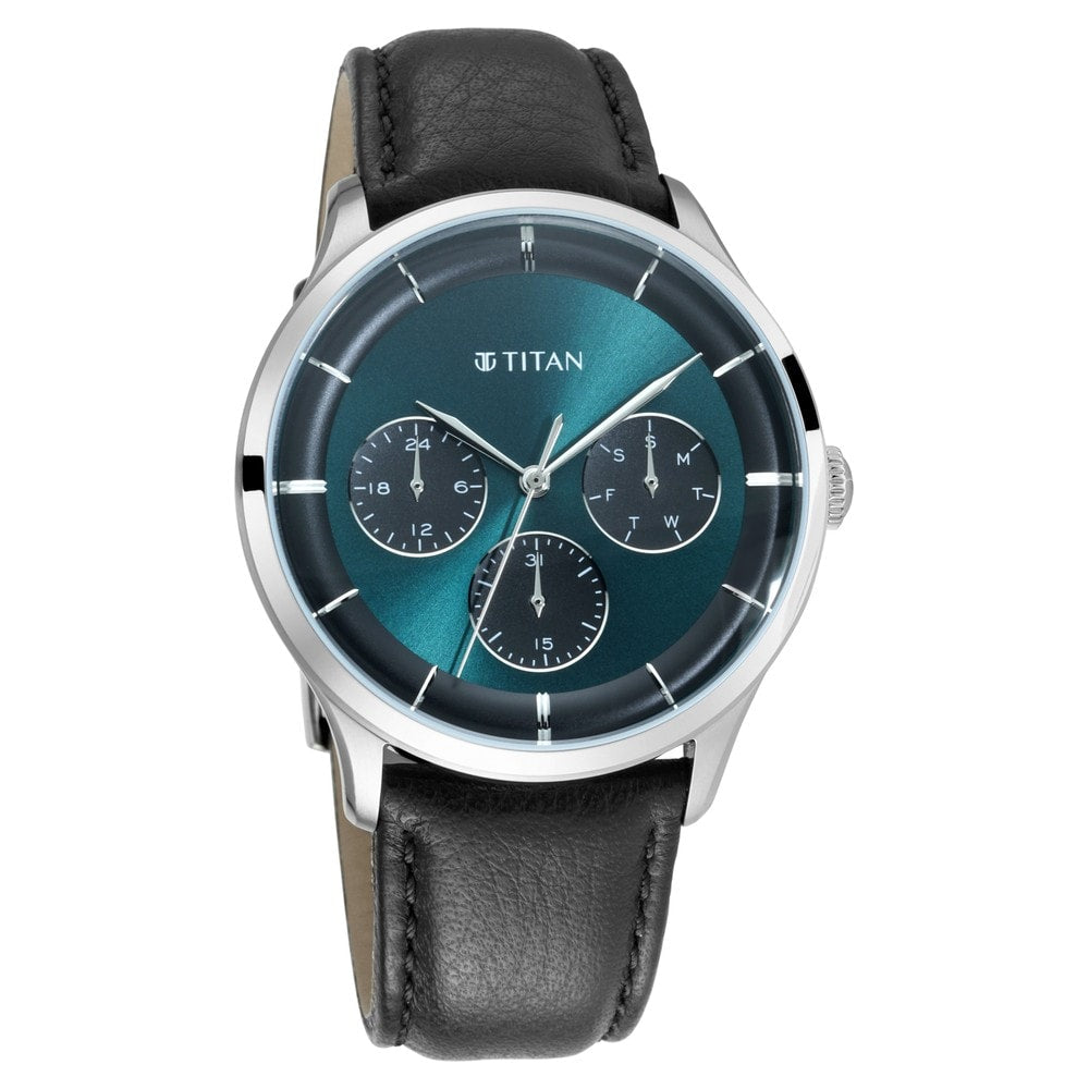 Titan Royal Men's Watch Green Dial, Stainless Steel Case 90125SL02
