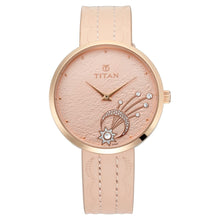 Load image into Gallery viewer, Titan Stellar Women&#39;s Watch with Rose Gold Analog Dial and Genuine Pink Leather Strap 95083WL01
